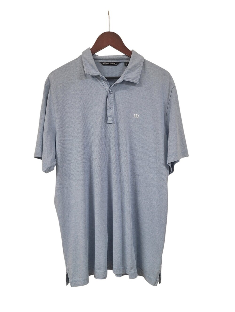 Travis Matthew Golf Polo Shirt XXL 2X Blue Pima Cooton Blend Short Sleeve Golf